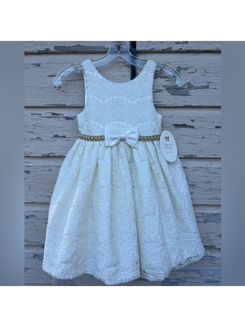American Princess Formal Lace Flower Girl Pageant Wedding Easter Dress 6X/7 NWT